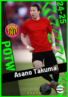 Asano Takuma eFootball 2026 player card, 92 OVR RWF