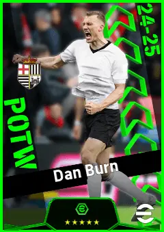 Dan Burn eFootball 2026 player card, 93 OVR CB