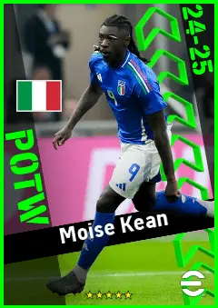 Moise Kean eFootball 2026 player card, 93 OVR CF