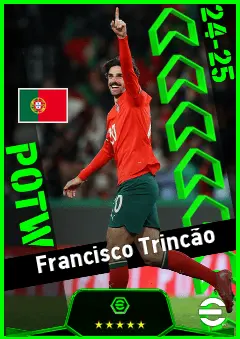 Francisco Trincão eFootball 2026 player card, 94 OVR RWF