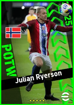 Julian Ryerson eFootball 2026 player card, 93 OVR RB