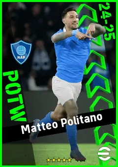 Matteo Politano eFootball 2026 player card, 94 OVR RWF