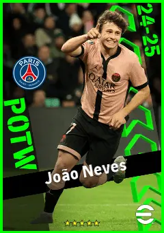 João Neves eFootball 2026 player card, 95 OVR RB