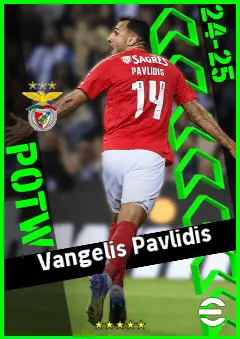 Vangelis Pavlidis eFootball 2026 player card, 93 OVR CF
