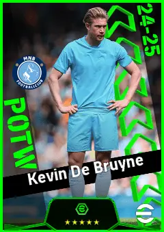 Kevin De Bruyne eFootball 2026 player card, 95 OVR CF
