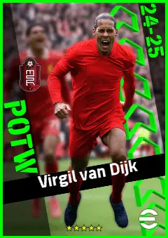 Virgil van Dijk eFootball 2026 player card, 96 OVR CB