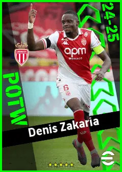 Denis Zakaria eFootball 2026 player card, 93 OVR DMF