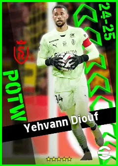 Yehvann Diouf eFootball 2026 player card, 93 OVR GK