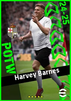 Harvey Barnes eFootball 2026 player card, 93 OVR LWF