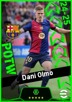 Dani Olmo eFootball 2026 player card, 95 OVR AMF