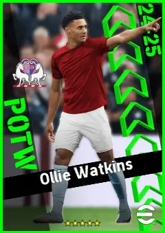 Ollie Watkins eFootball 2026 player card, 94 OVR CF