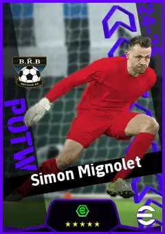Simon Mignolet eFootball 2026 player card, 93 OVR GK