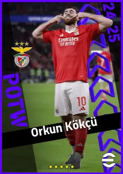 Orkun Kökçü eFootball 2026 player card, 94 OVR CMF