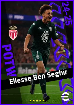 Eliesse Ben Seghir eFootball 2026 player card, 93 OVR CMF