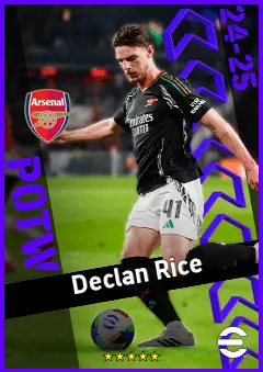 Declan Rice eFootball 2026 player card, 96 OVR CMF