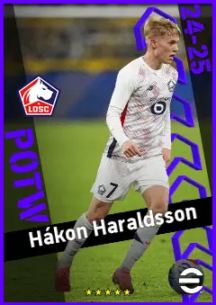 Hákon Haraldsson eFootball 2026 player card, 93 OVR LMF