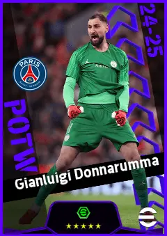 Gianluigi Donnarumma eFootball 2026 player card, 95 OVR GK