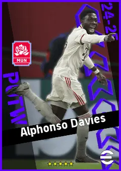 Alphonso Davies eFootball 2026 player card, 95 OVR LB