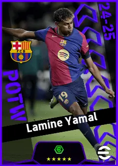 Lamine Yamal eFootball 2026 player card, 96 OVR RMF
