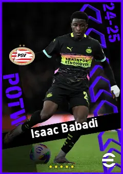 Isaac Babadi eFootball 2026 player card, 90 OVR CMF