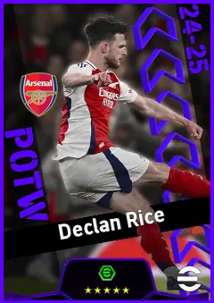 Declan Rice eFootball 2026 player card, 96 OVR CMF