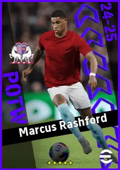 Marcus Rashford eFootball 2026 player card, 93 OVR CF