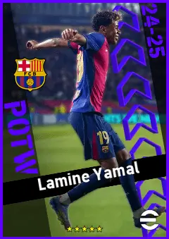 Lamine Yamal eFootball 2026 player card, 96 OVR RMF