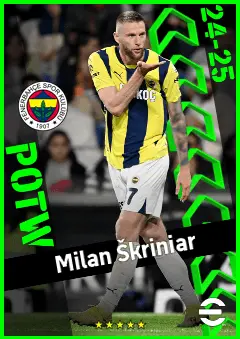Milan Škriniar eFootball 2026 player card, 93 OVR CB