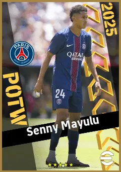 Senny Mayulu eFootball 2026 player card, 92 OVR CF