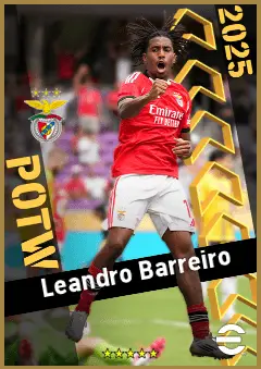 Leandro Barreiro eFootball 2026 player card, 92 OVR DMF