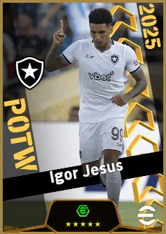 Igor Jesus eFootball 2026 player card, 93 OVR CF