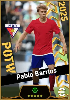 Pablo Barrios eFootball 2026 player card, 94 OVR LMF