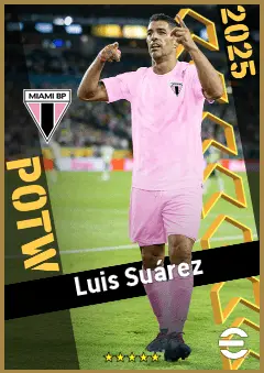 Luis Suárez eFootball 2026 player card, 93 OVR CF