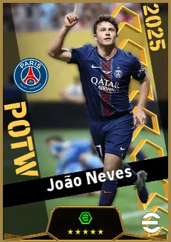 João Neves eFootball 2026 player card, 95 OVR CMF