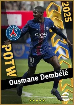 Ousmane Dembélé eFootball 2026 player card, 95 OVR SS