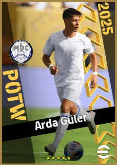 Arda Güler eFootball 2026 player card, 95 OVR CMF