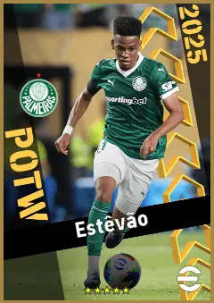 Estêvão eFootball 2026 player card, 95 OVR AMF