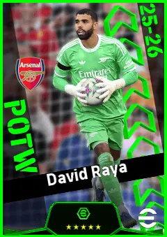 David Raya eFootball 2026 player card, 95 OVR GK