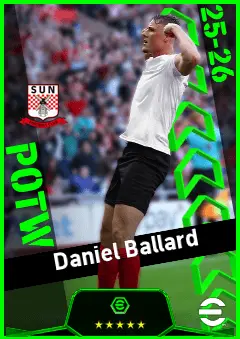 Daniel Ballard eFootball 2026 player card, 91 OVR CB