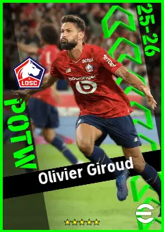 Olivier Giroud eFootball 2026 player card, 93 OVR CF