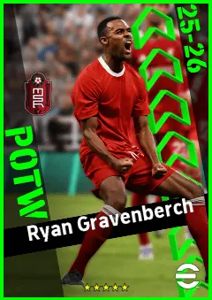 Ryan Gravenberch eFootball 2026 player card, 95 OVR DMF