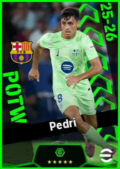 Pedri eFootball 2026 player card, 96 OVR CMF