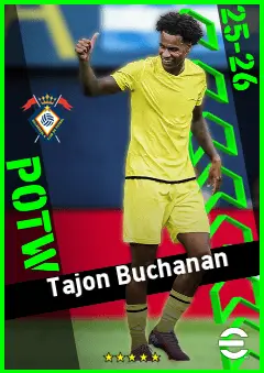 Tajon Buchanan eFootball 2026 player card, 92 OVR RMF