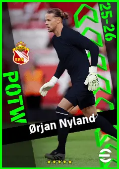 Ørjan Nyland eFootball 2026 player card, 92 OVR GK