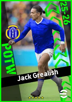 Jack Grealish eFootball 2026 player card, 93 OVR LMF