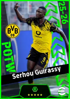 Serhou Guirassy eFootball 2026 player card, 95 OVR CF