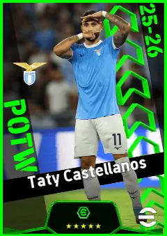 Taty Castellanos eFootball 2026 player card, 93 OVR CF