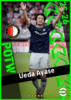 Ueda Ayase eFootball 2026 player card, 92 OVR CF