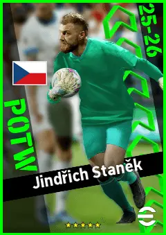 Jindřich Staněk eFootball 2026 player card, 92 OVR GK