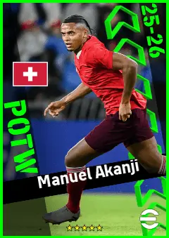 Manuel Akanji eFootball 2026 player card, 94 OVR CB